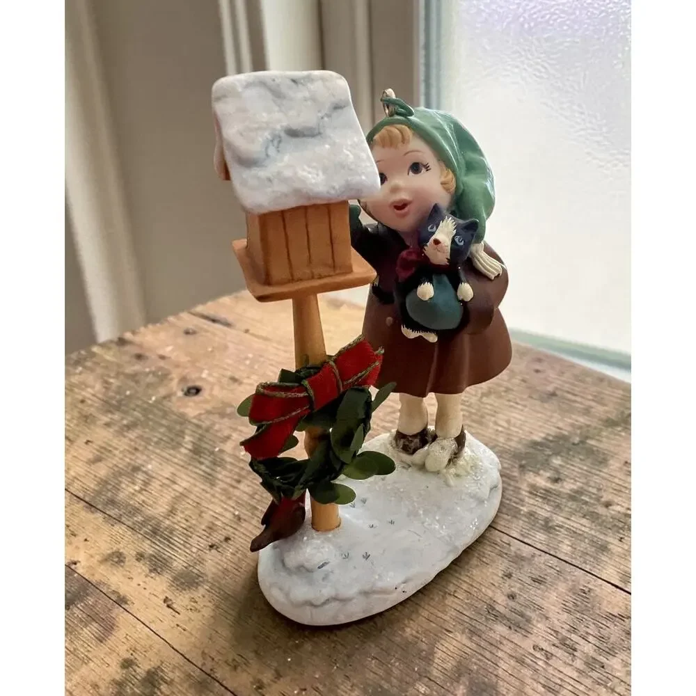 Hallmark 2003 What Child Is This Christmas Nativity Ornament Kitten Birds Girl
